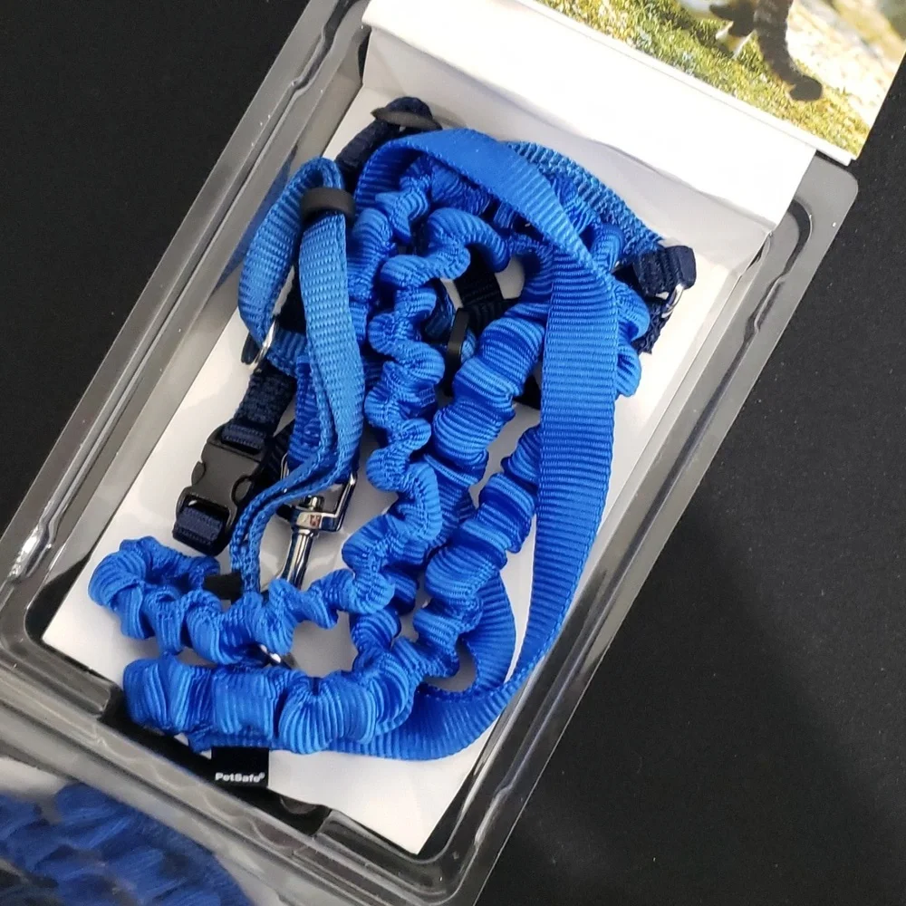 PetSafe Cat Harness & Bungee Leash Royal Blue/Navy Medium NWT